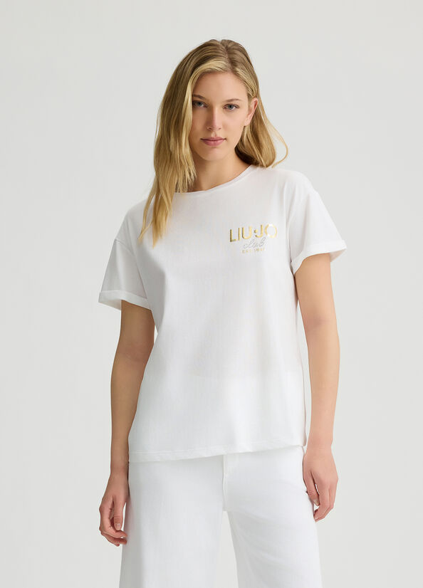 T-shirt with piercing white Liu Jo - large image number 0