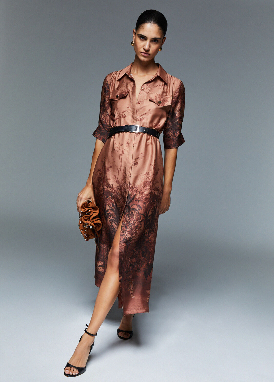 Langes Hemdblusenkleid Braun Liu Jo - large image number 3