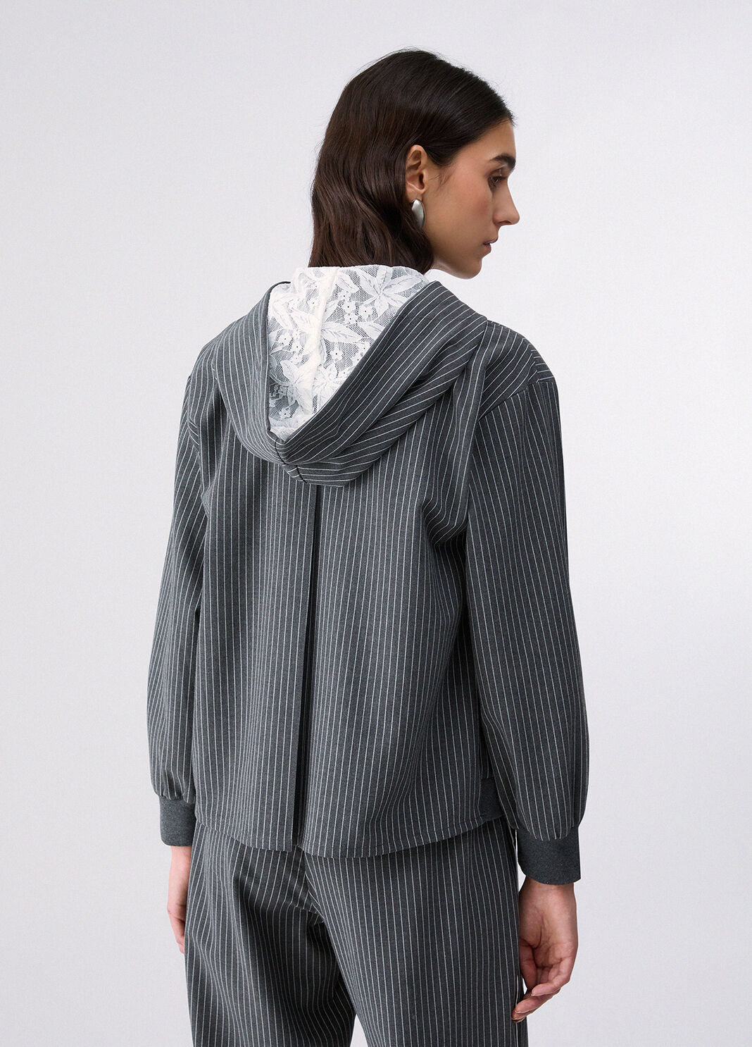 Hoodie with Lace Detailing grey Liu Jo - large image number 1