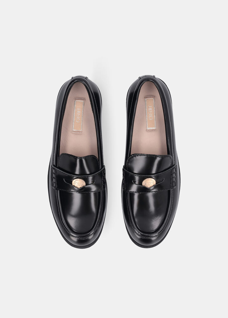 Abraded leather loafers black Liu Jo - large image number 7 Abraded leather loafers black Liu Jo - large image number 7