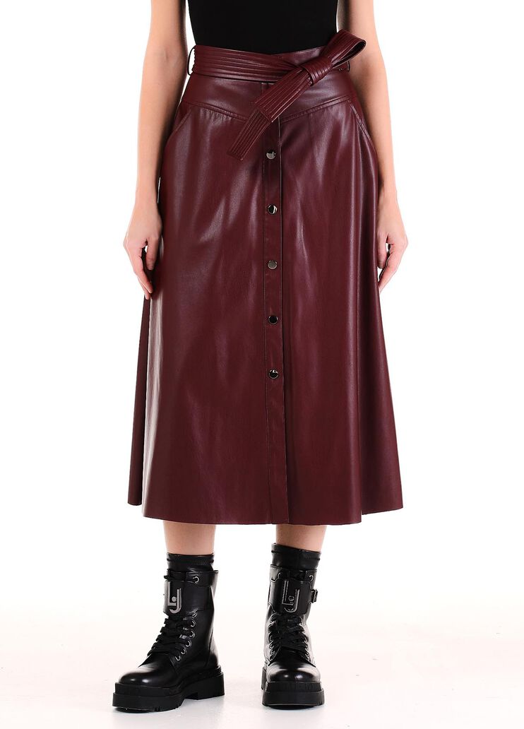 Jupe mi-longue avec ceinture rouge Liu Jo - large image number 0