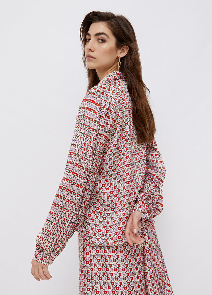 Атласная рубашка геометрический рисунок Liu Jo - large image number 1 Атласная рубашка геометрический рисунок Liu Jo - large image number 1