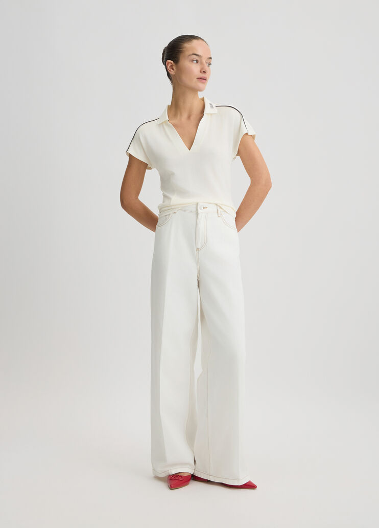 Piquet t-shirt white Liu Jo - large image number 5 Piquet t-shirt white Liu Jo - large image number 5