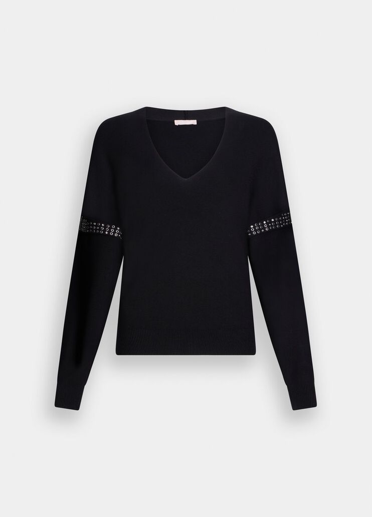 Jumper with jewel appliqués black Liu Jo - large image number 6