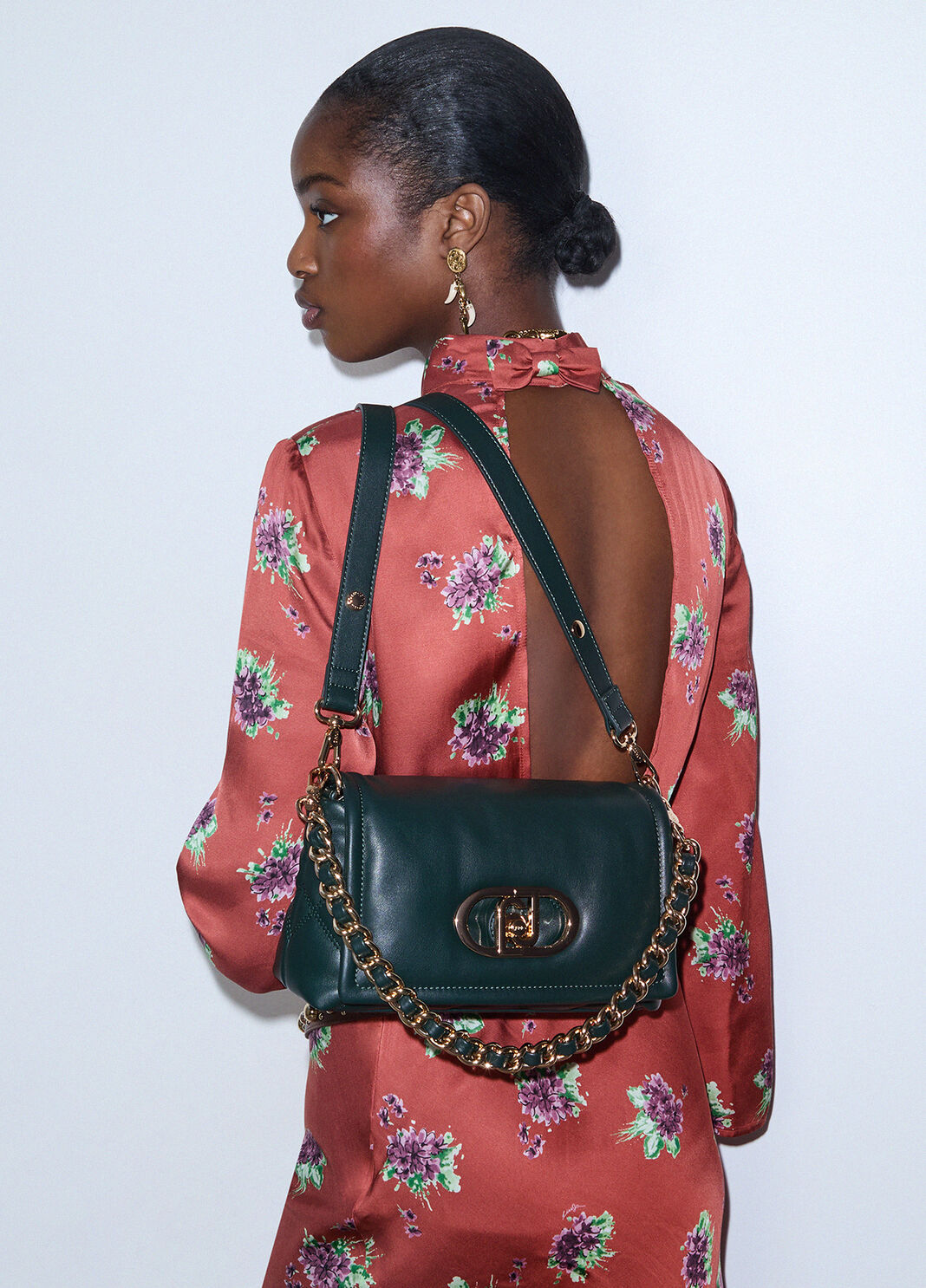 Medium LaPuffy Bag with Quilted Design dark green Liu Jo - large image number 0