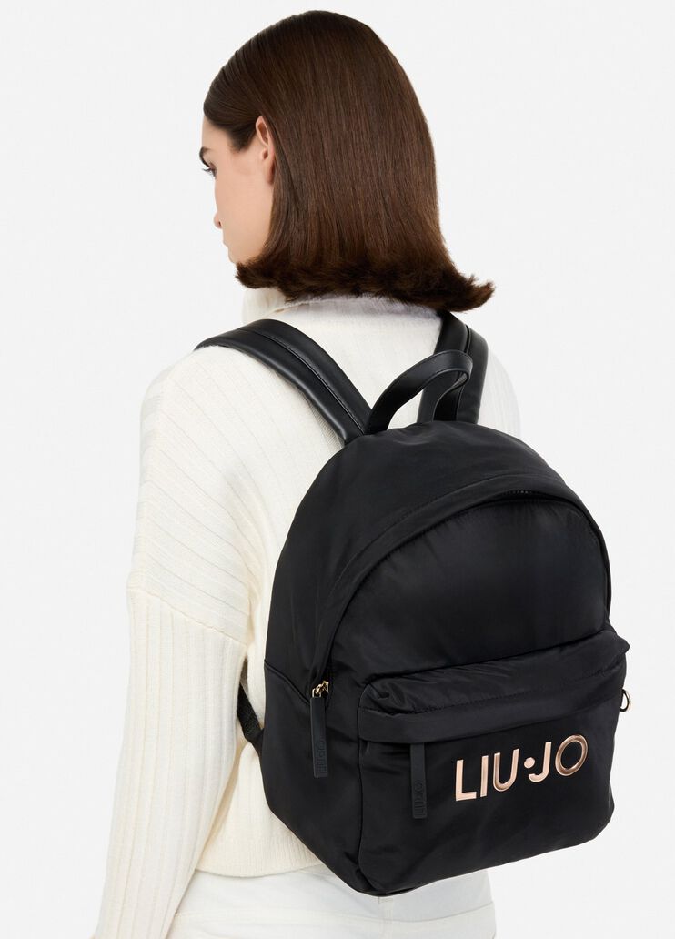 Nylon backpack with logo black Liu Jo - medium Nylon backpack with logo black Liu Jo - medium