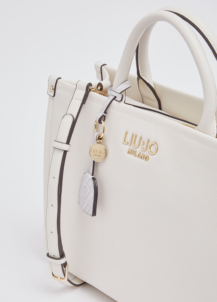 Mittelgro&szlig;e Handtasche mit Anh&auml;nger Creme Liu Jo - medium
