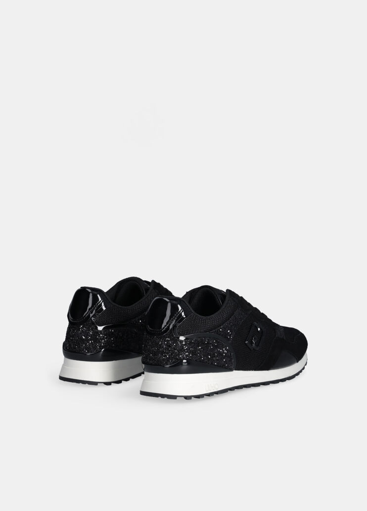 Glitter and mesh sneakers black Liu Jo - large image number 2 Glitter and mesh sneakers black Liu Jo - large image number 2