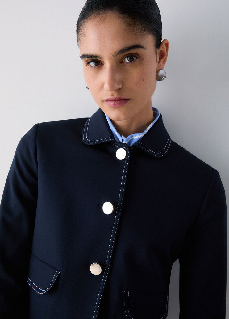 Jacke aus Milano-Ripp Dunkelblau Liu Jo - medium