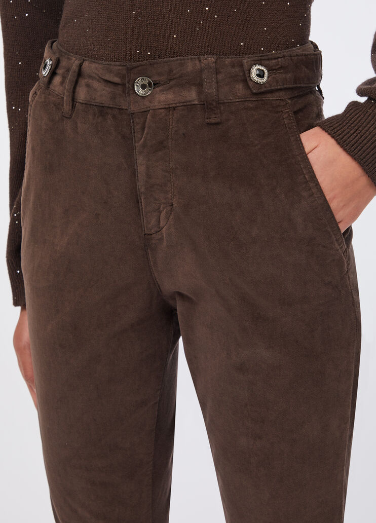 Bootcut-Hose aus Samt Schokolade Liu Jo - large image number 4