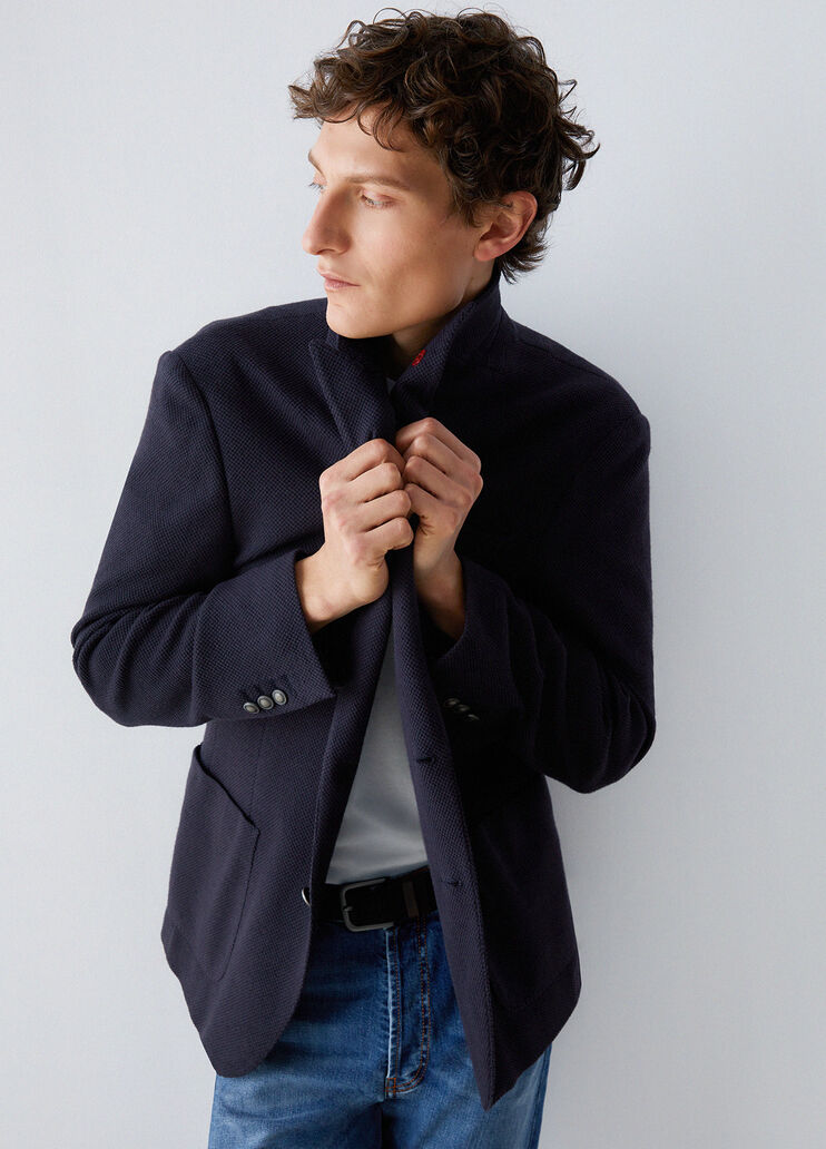 Elegante Jacke aus Piqu&eacute; Dunkelblau Liu Jo - medium