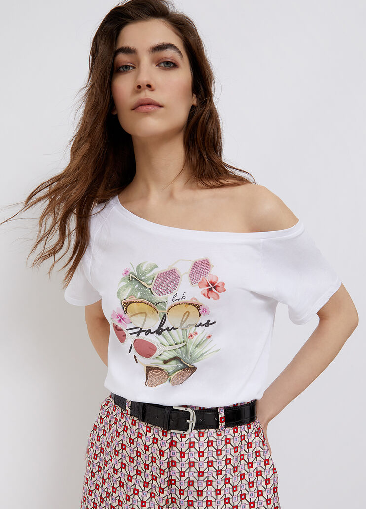 Eco-friendly T-shirt with print white/fabulous Liu Jo - large image number 0