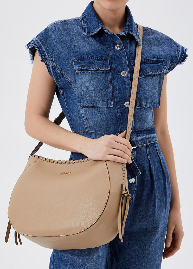 Borsa a tracolla con cuciture Cappuccino Liu Jo - large image number 1