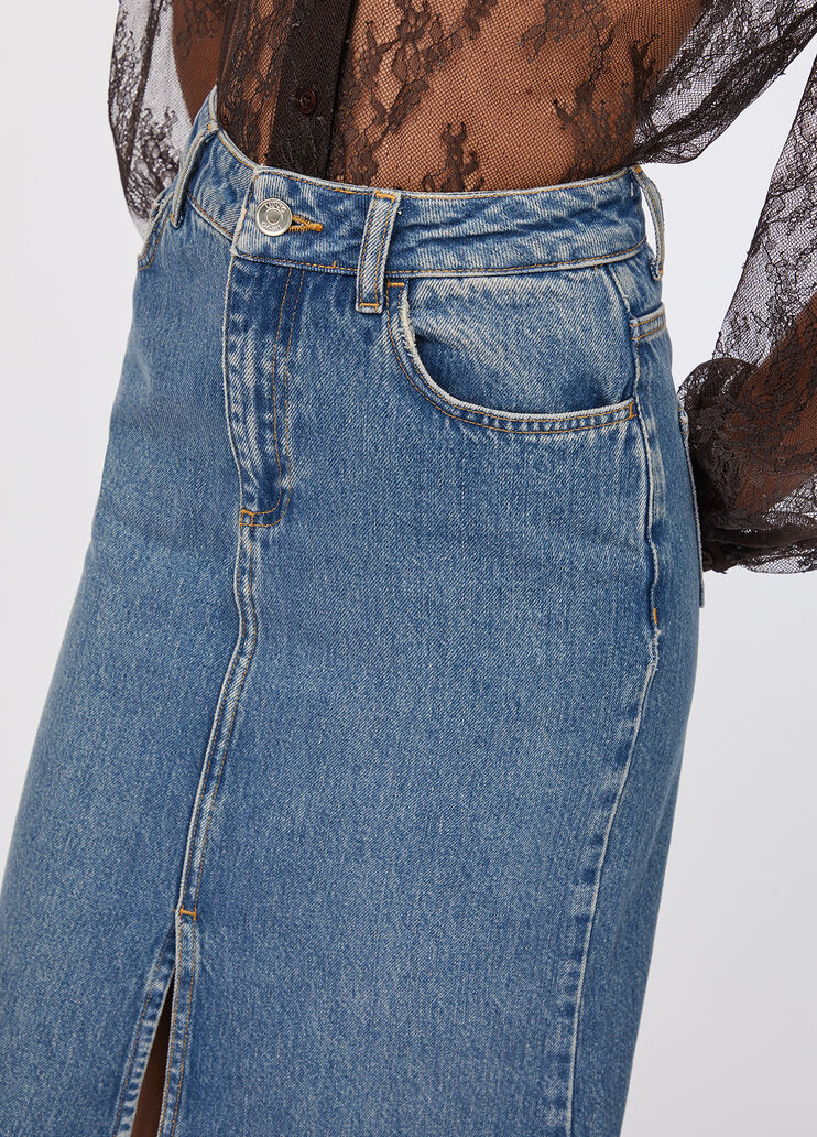 Jupe sirène en toile denim denim bleu clair Liu Jo - large image number 3