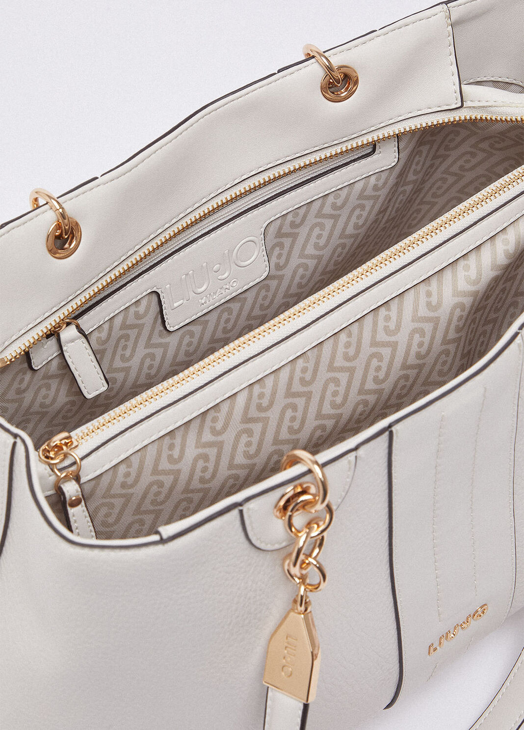 Sac port&eacute; &eacute;paule format moyen cr&egrave;me Liu Jo - large image number 6