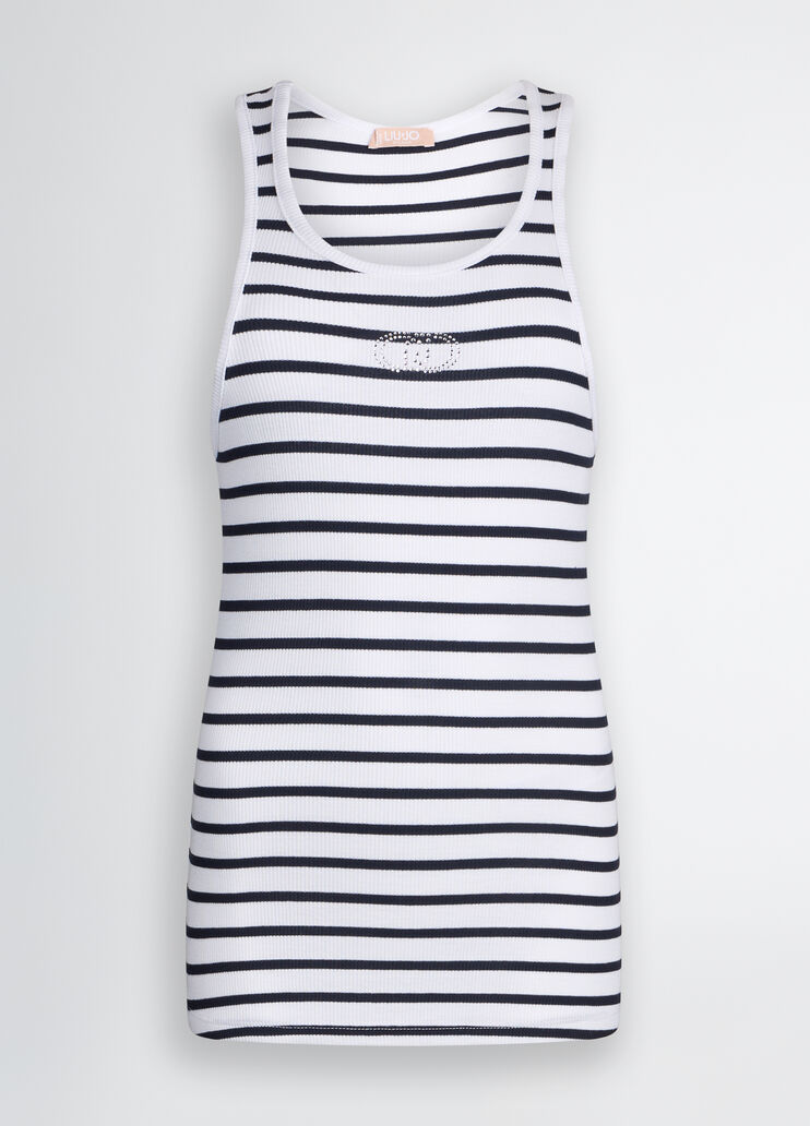 White striped top white/blue Liu Jo - large image number 6 White striped top white/blue Liu Jo - large image number 6