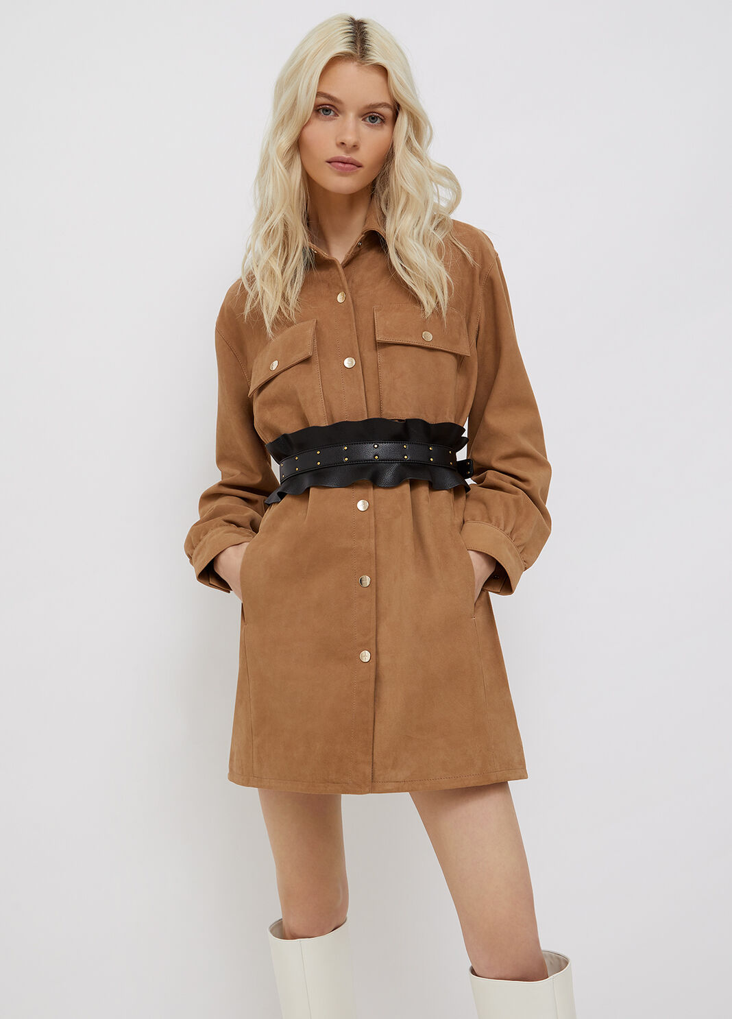 Ремень-бюстье с заклёпками и воланом чёрный Liu Jo - large image number 1