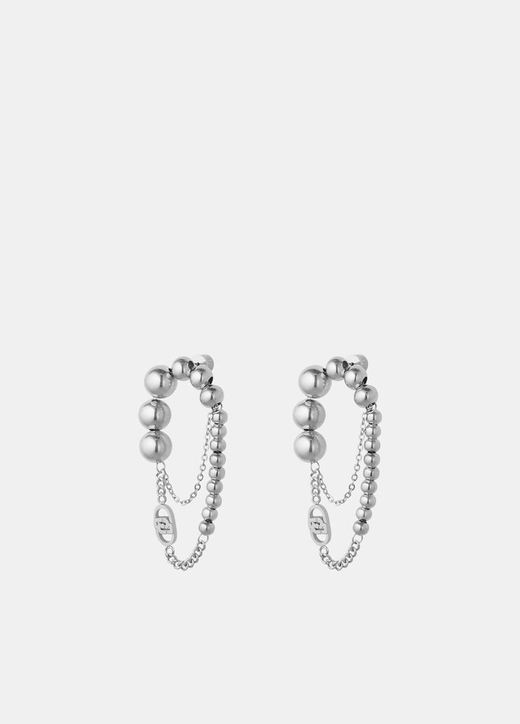 Pendant earrings with beads silver Liu Jo - medium Pendant earrings with beads silver Liu Jo - medium