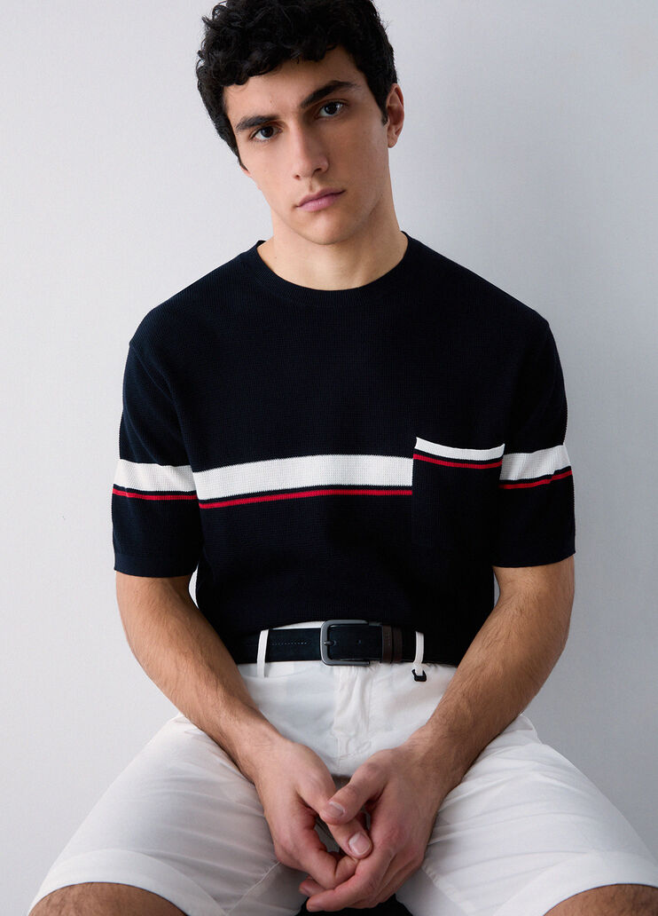 T-Shirt aus Strick Dunkles Denimblau Liu Jo - medium