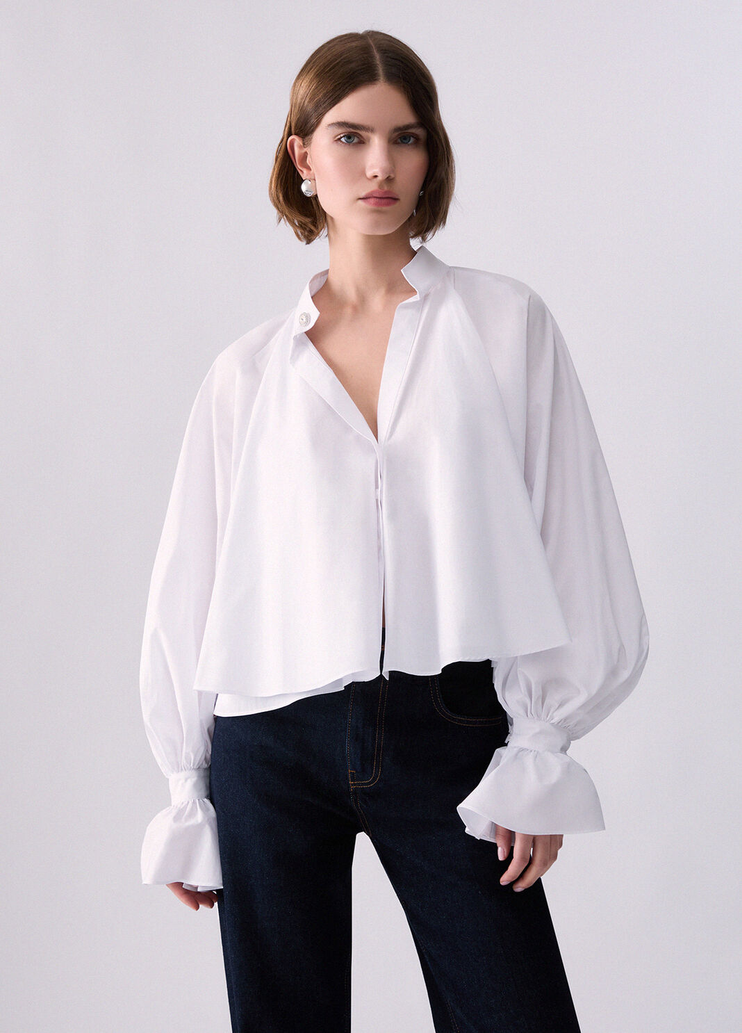 Chemise en popeline douce blanc optique Liu Jo - large image number 0