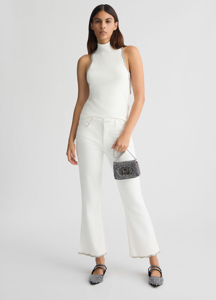 Bottom Up bootcut jeans with rhinestones white wool Liu Jo - medium Bottom Up bootcut jeans with rhinestones white wool Liu Jo - medium