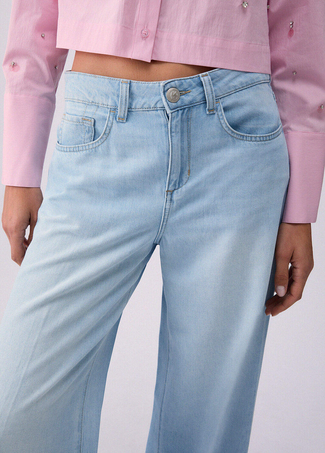 Jean &eacute;vas&eacute; denim clair Liu Jo - large image number 4