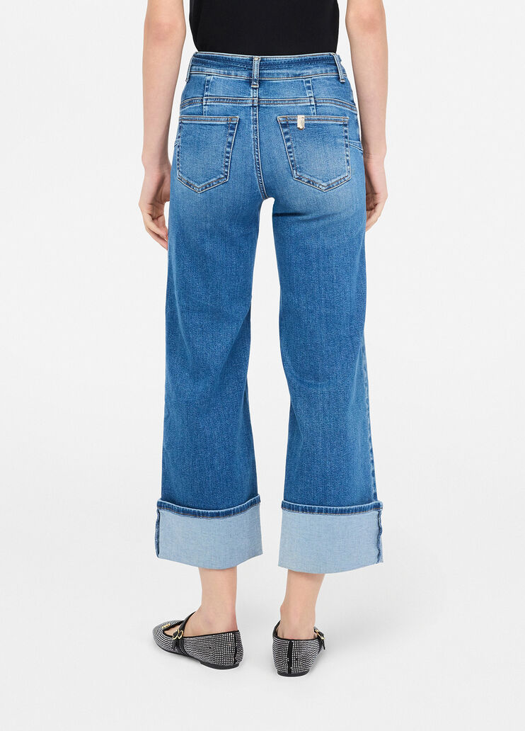 Cropped jeans with turn-ups blue denim Liu Jo - large image number 1 Cropped jeans with turn-ups blue denim Liu Jo - large image number 1
