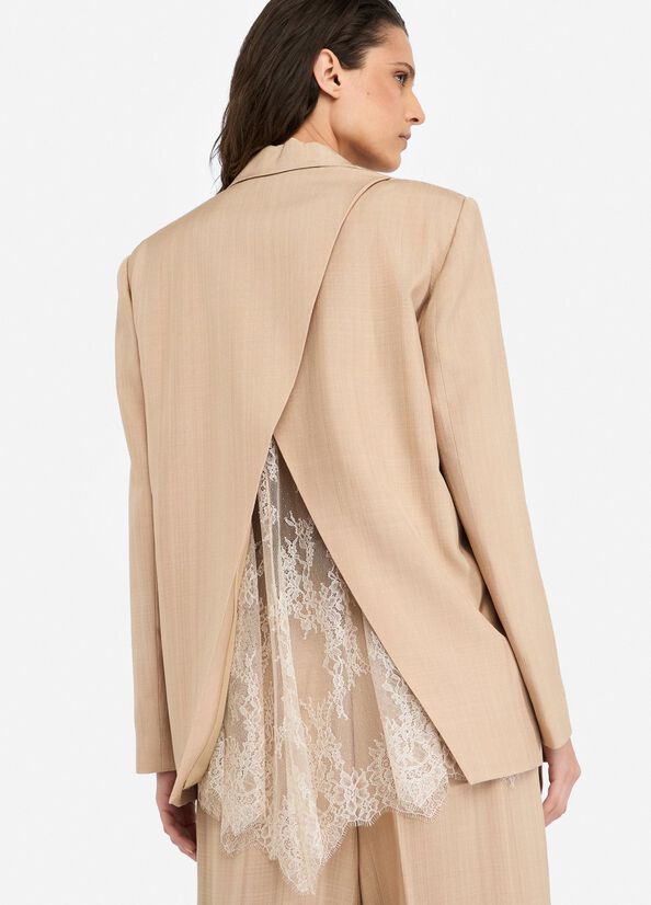 Blazer with lace detailing beige Liu Jo - medium