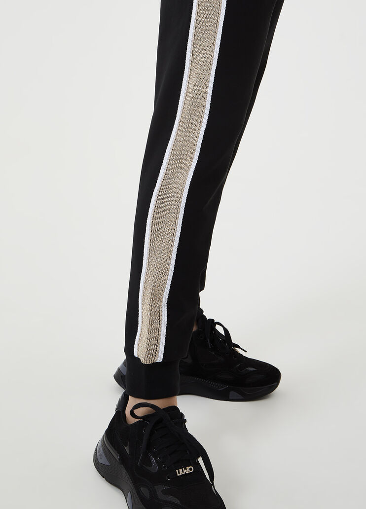 Joggings with glitter stripes Black Liu Jo - large image number 2