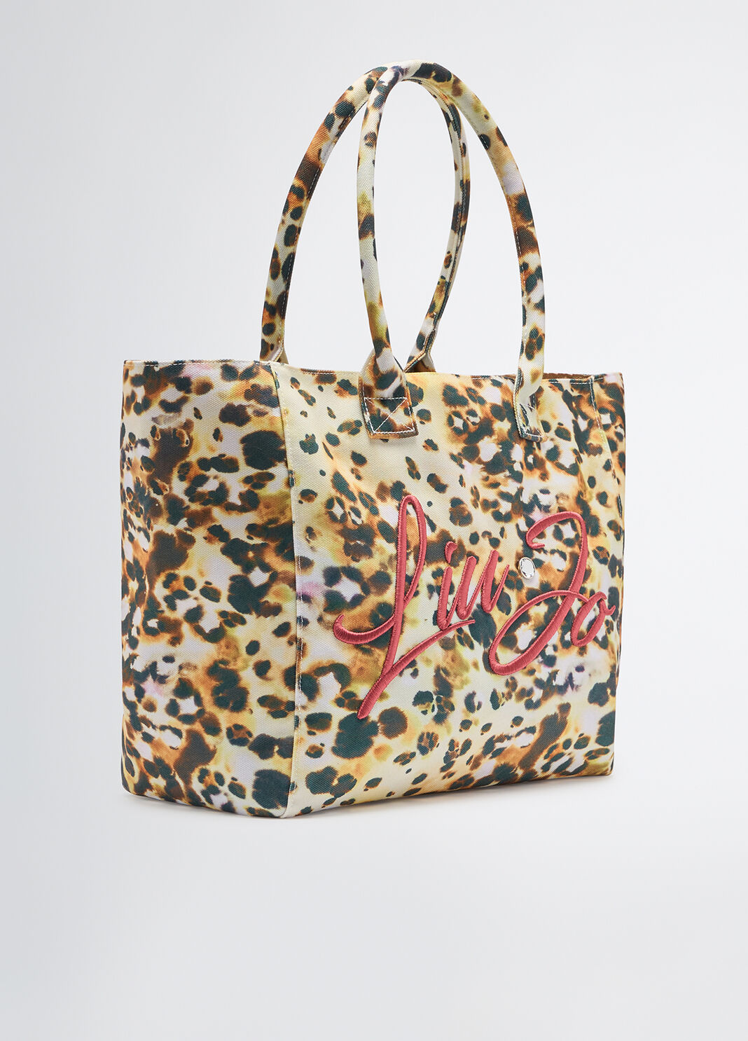 Fourre-tout grand format en toile imprim&eacute;e rouge animalier Liu Jo - large image number 4