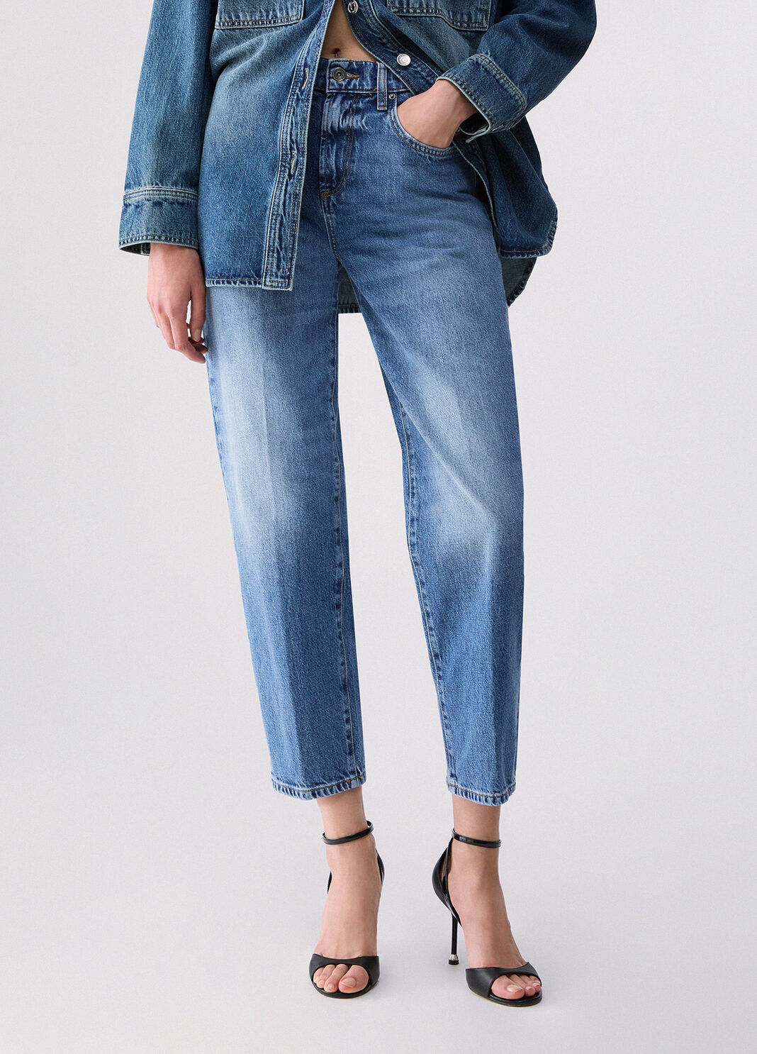 Boyfriend jeans with rips blue denim Liu Jo - large image number 0