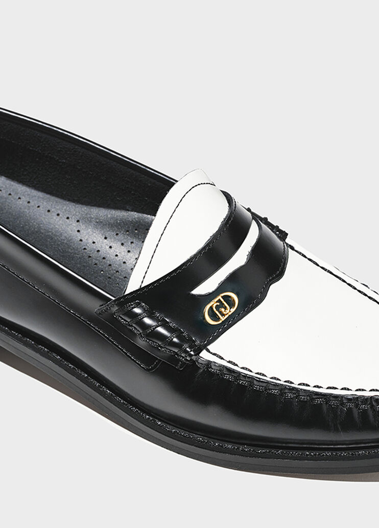 Two-tone leather loafers black and white Liu Jo - large image number 4 Two-tone leather loafers black and white Liu Jo - large image number 4