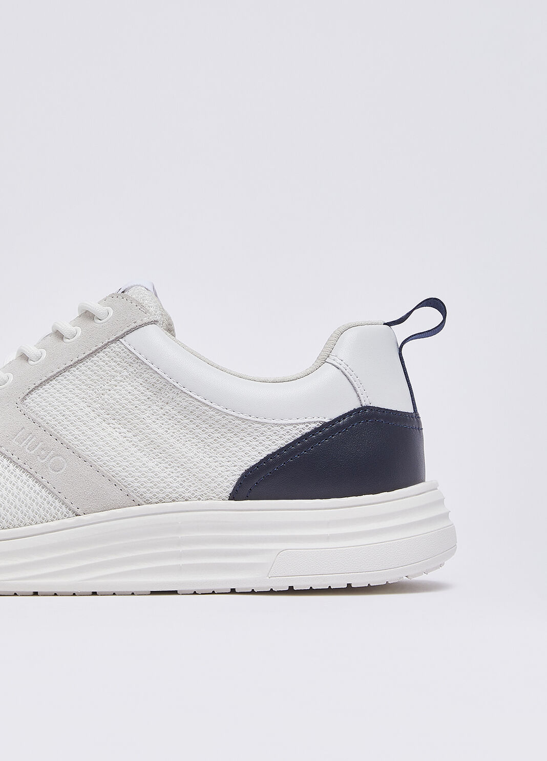 Sneakers en cuir et mesh blanc et bleu Liu Jo - large image number 5