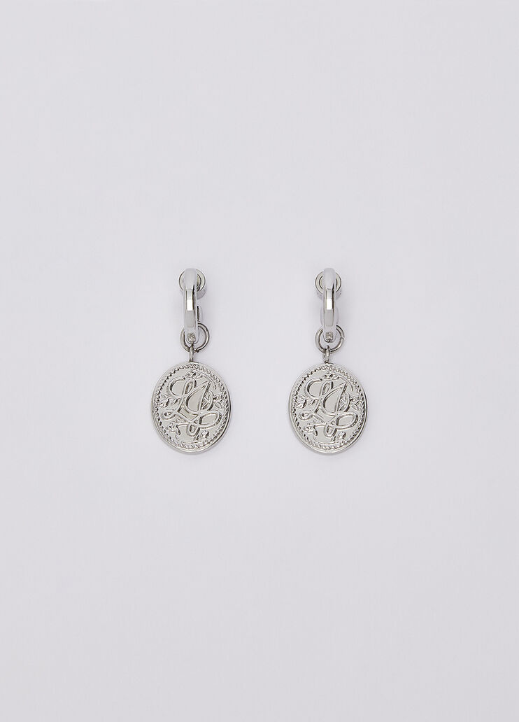 Earrings with medal engraved silver Liu Jo - medium