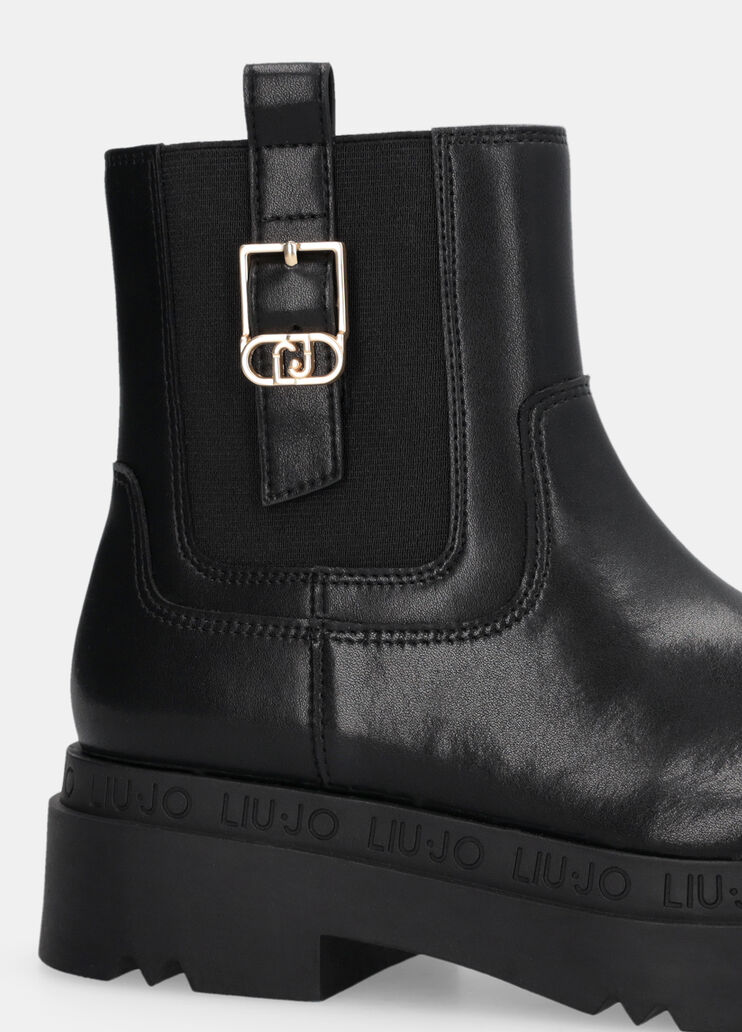 Plateau-Stiefelette aus Leder Schwarz Liu Jo - large image number 6