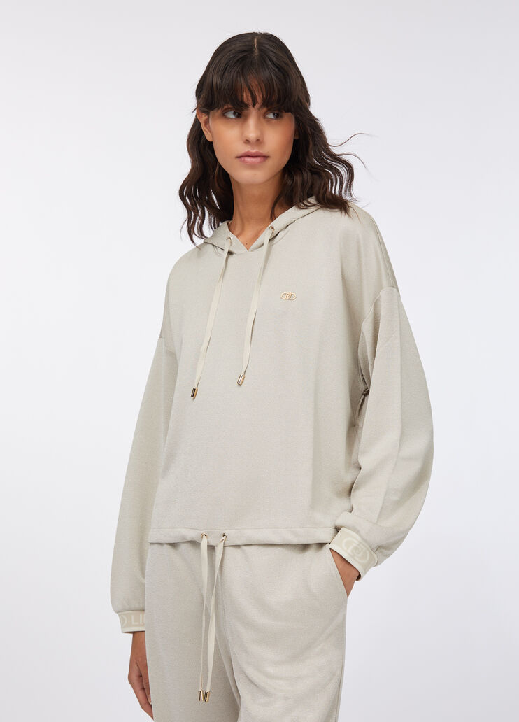 Lurex® hoodie beige Liu Jo - large image number 0