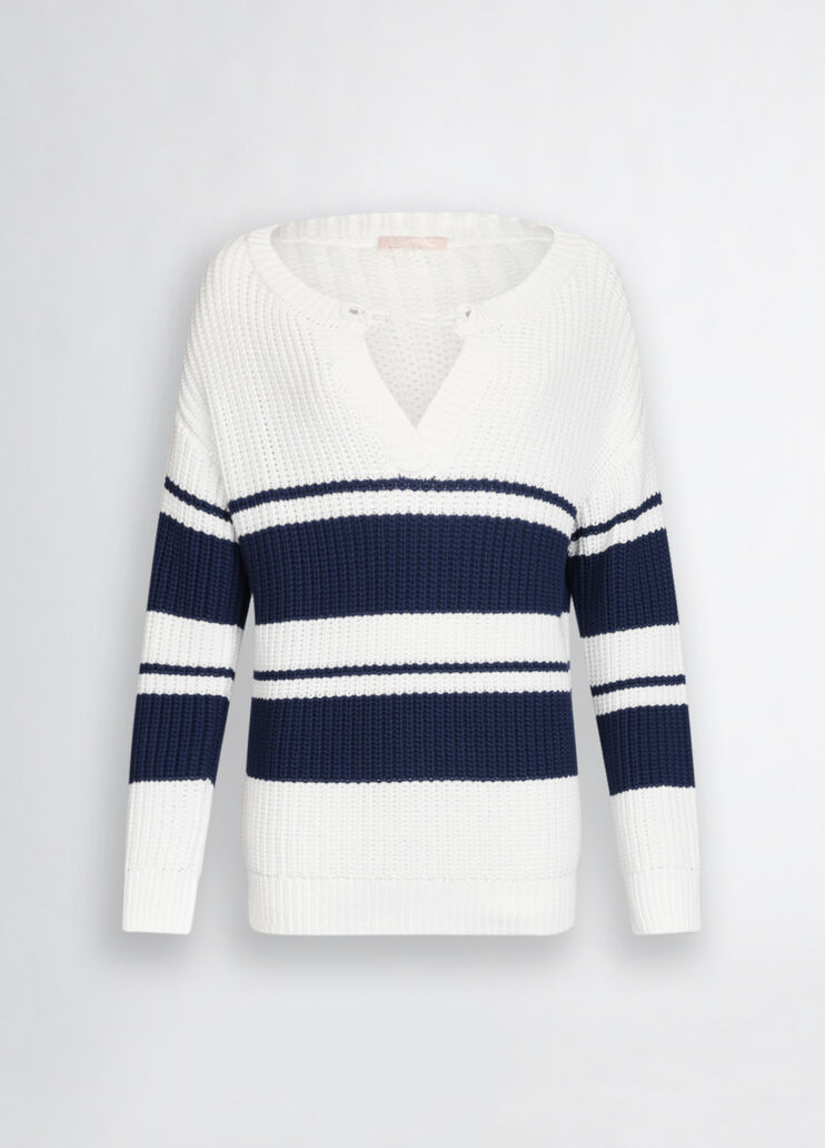 Striped pullover white/blue Liu Jo - large image number 6 Striped pullover white/blue Liu Jo - large image number 6