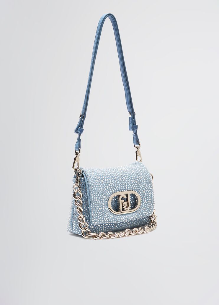 Small denim LaPuffy bag with rhinestones light denim Liu Jo - large image number 2