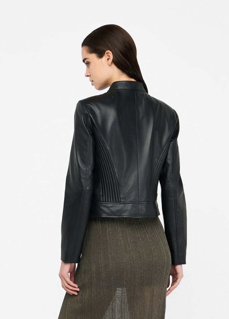 Leather biker jacket black Liu Jo - large image number 1 Leather biker jacket black Liu Jo - large image number 1