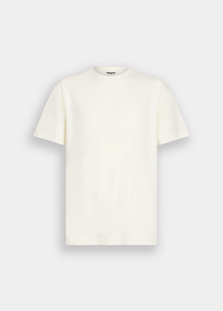 Cotton T-shirt with logo white Liu Jo - large image number 6