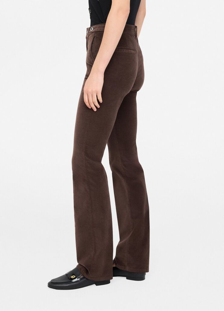 Velvet bootcut trousers chocolate Liu Jo - large image number 2 Velvet bootcut trousers chocolate Liu Jo - large image number 2