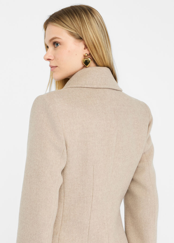 Double-breasted wool coat beige Liu Jo - large image number 4 Double-breasted wool coat beige Liu Jo - large image number 4