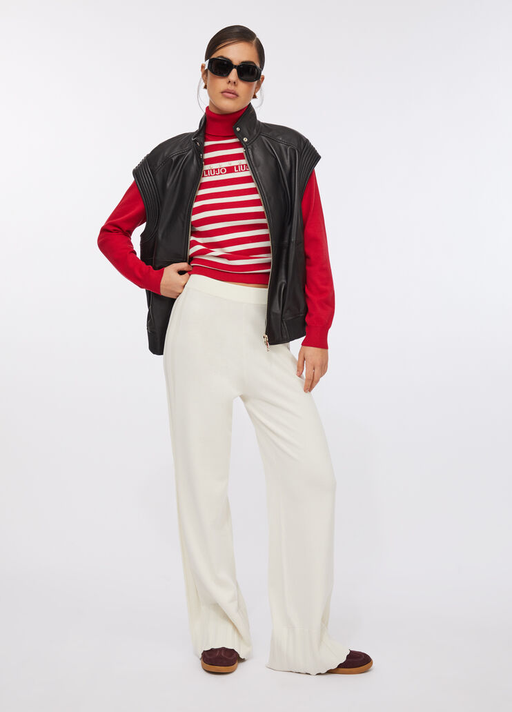 Водолазка в полоску вишнево-красный Liu Jo - large image number 5