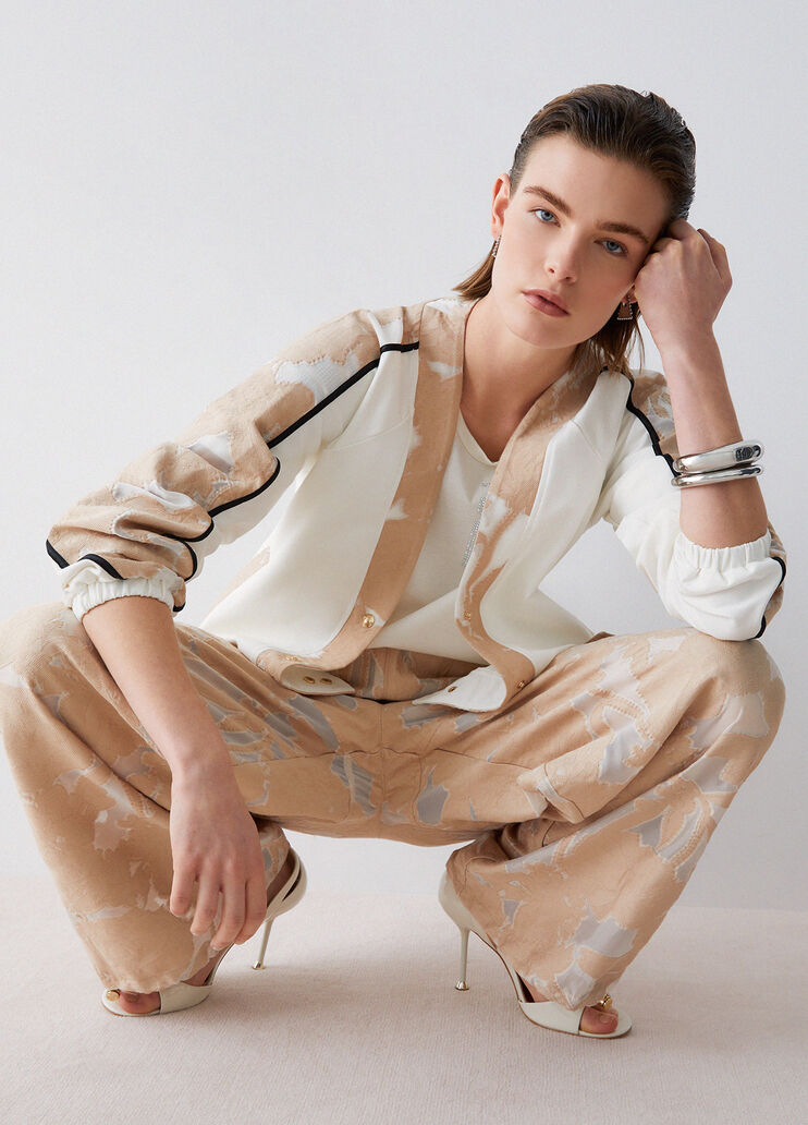 Sweatshirt mit Details aus Organza Beige Liu Jo - medium