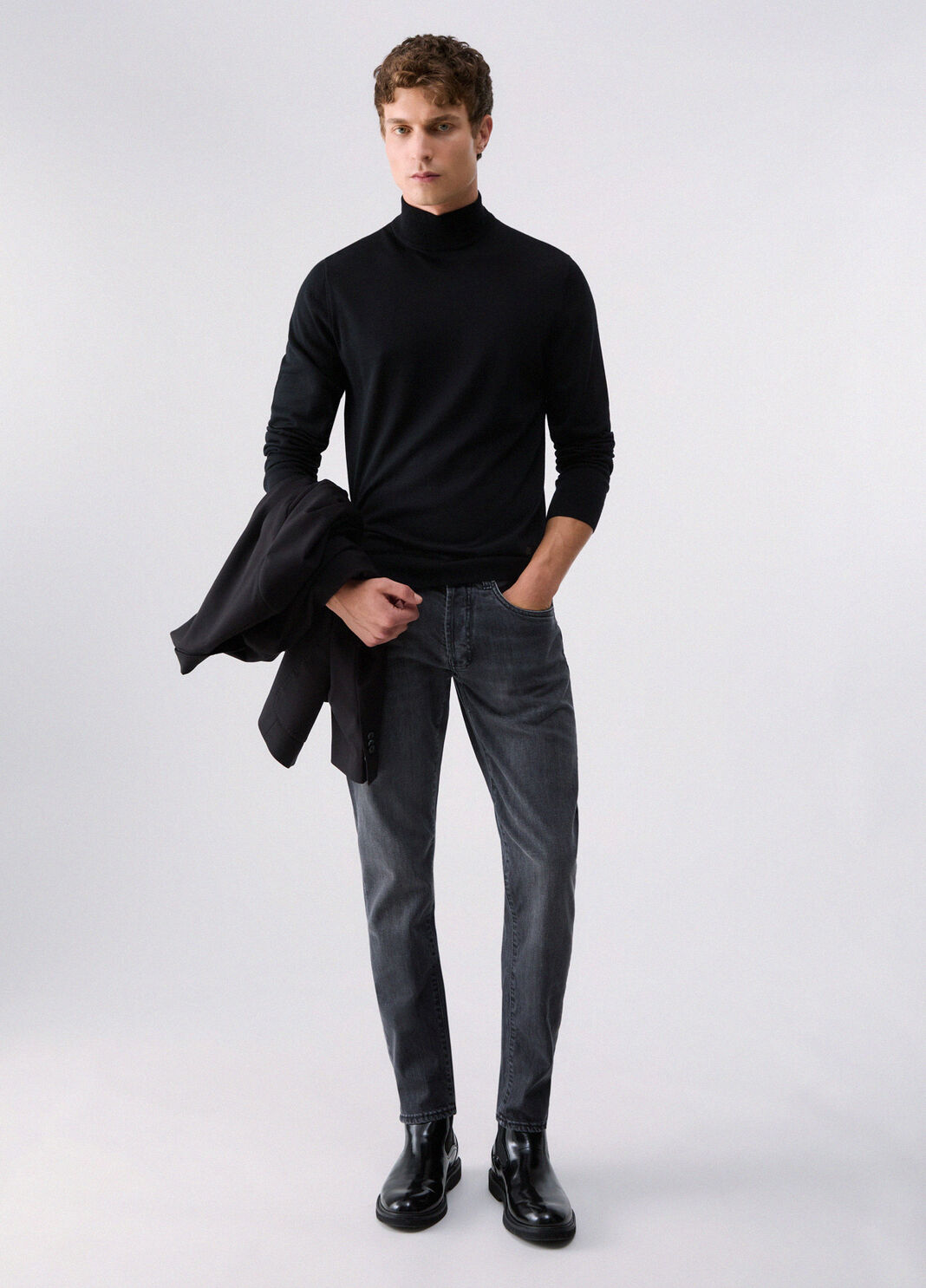 Mock-neck sweater in wool merino black Liu Jo - large image number 5