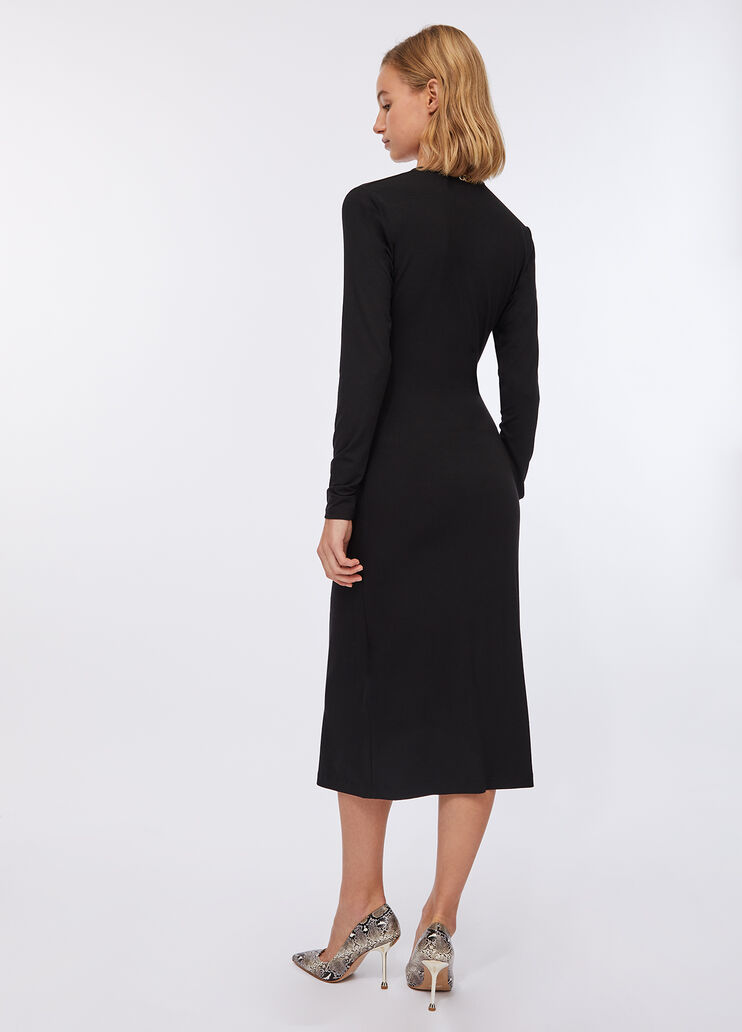 Robe longue avec fronces noir Liu Jo - large image number 1 Robe longue avec fronces noir Liu Jo - large image number 1