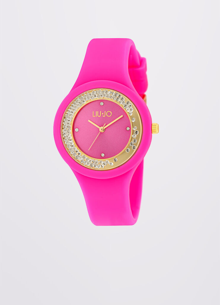 Silicone watch with sparkles silver Liu Jo - medium Silicone watch with sparkles silver Liu Jo - medium