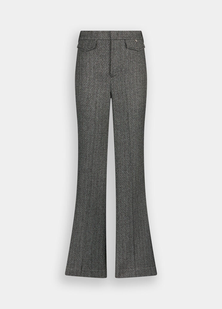 Weite Hose mit Fischgrätmuster Graues Fischgrätmuster Liu Jo - large image number 6