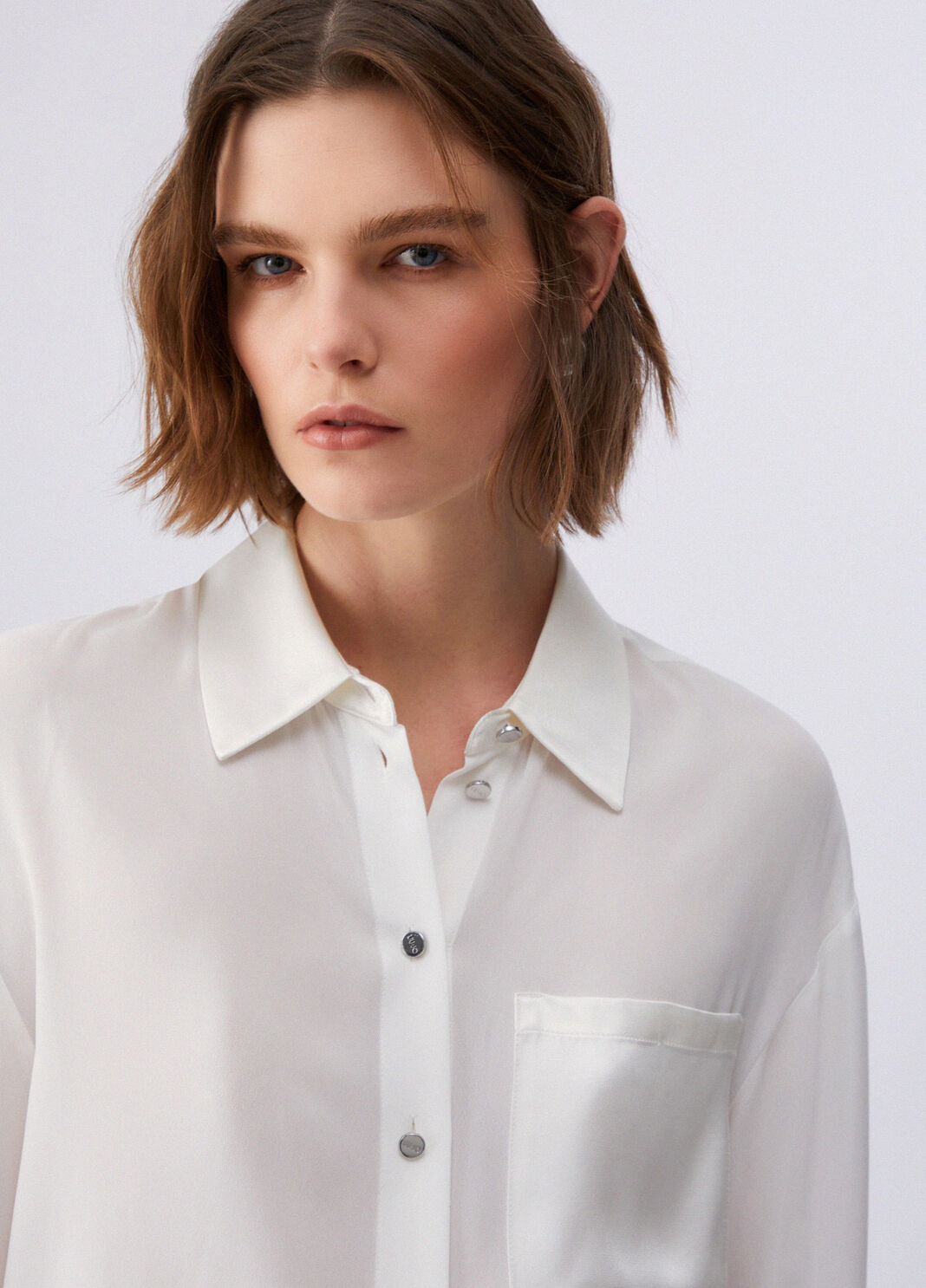 Shirt with satin pocket white Liu Jo - large image number 4