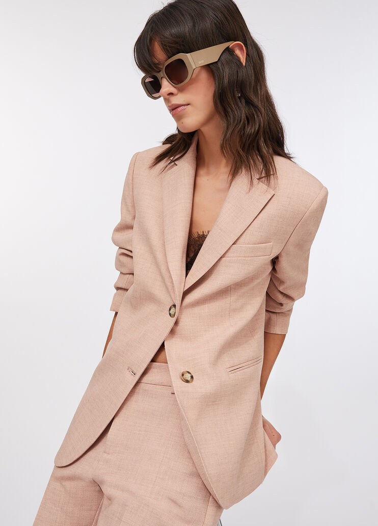 Melange fabric blazer pink Liu Jo - medium